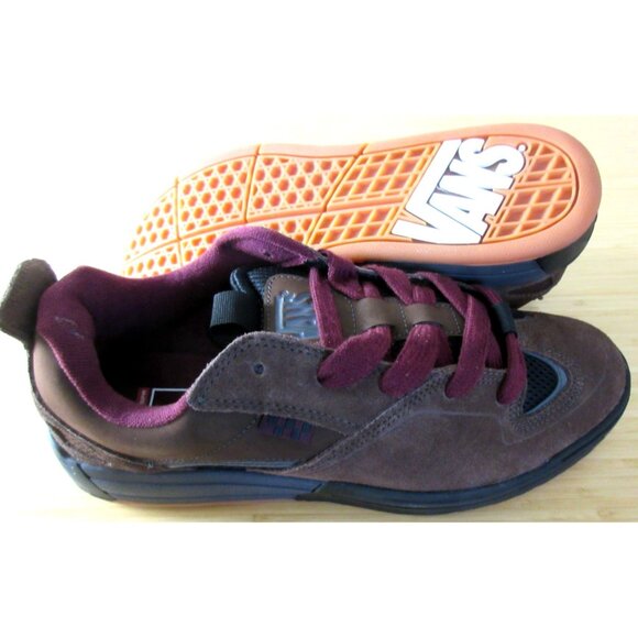 Vans Men's Skate Mixxa Suede Mesh Shoes Brown Black Maroon Sizes NIB - Picture 1 of 5